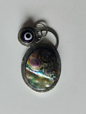 🧿FREE with purchase! Abalone Shell Evil Eye Pendant 925 Sterling Silver